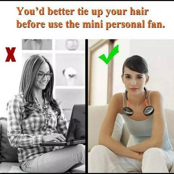 Rechargeable USB Neckband Cooling Fan - Picture 2 of 10